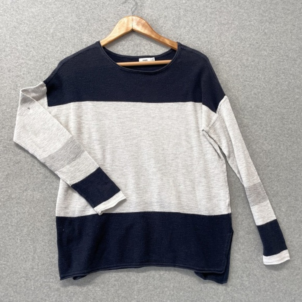 Vince Sweater Womens Small Pullover Striped Coastal Grandma Lightweight Minimal